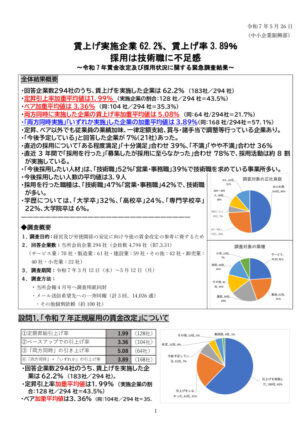 令和7年賃金改定及び採用状況に関する緊急調査結果についてのサムネイル