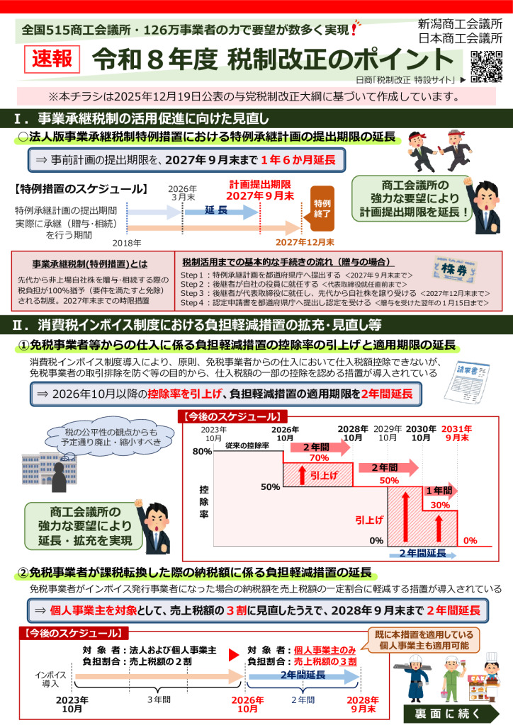 令和8年度 税制改正のポイントについて - 新潟商工会議所