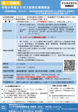 ビジネス変革応援補助金　チラシのサムネイル